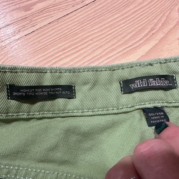 3/$15 High Waist Green Checkered Jean Shorts US 00 - Picture 2 of 6